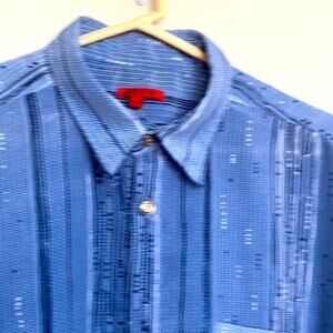 Bruttini Men’s Casual Button Down Size XL Short Sleeve Blue Shirt